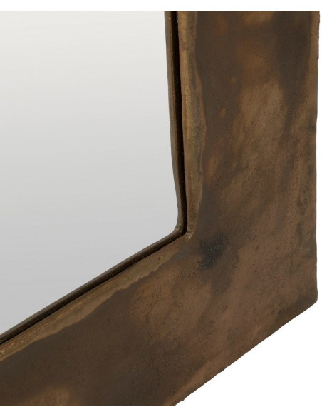 Grand Miroir mural XXL industriel chic Rectangulaire 100x220 Métal Doré Cortavio 