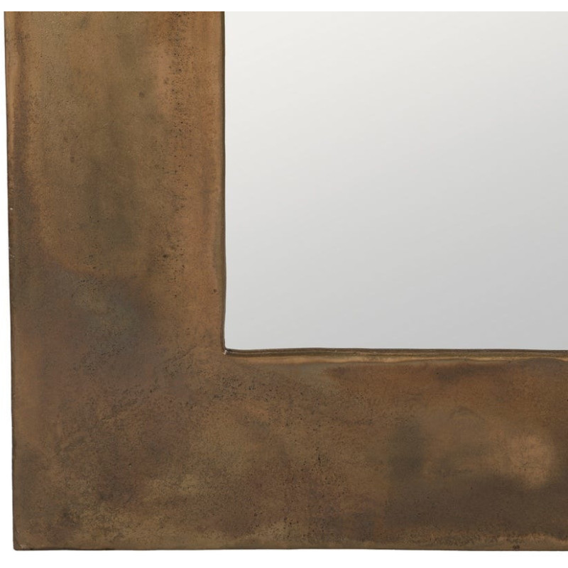 Grand Miroir mural XXL industriel chic Rectangulaire 100x220 Métal Doré Cortavio 