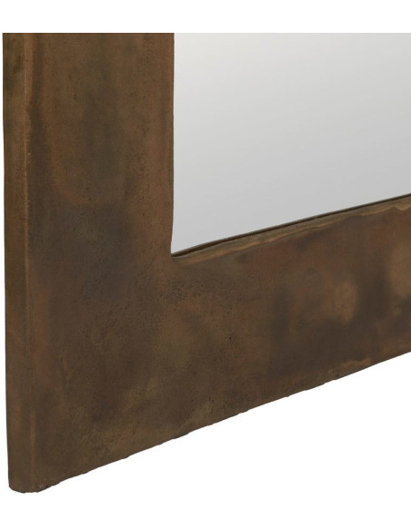 Grand Miroir mural XXL industriel chic Rectangulaire 100x220 Métal Doré Cortavio 