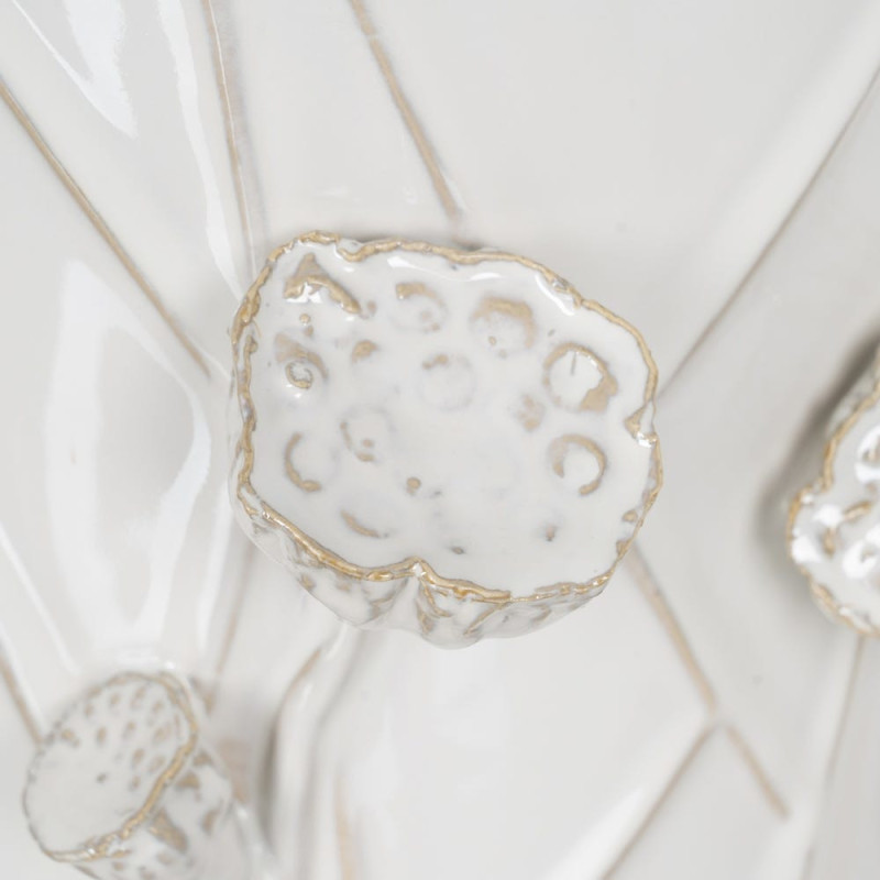 Vase design floral sculptural Cylindrique H 28 cm Céramique Blanc Nyméria 