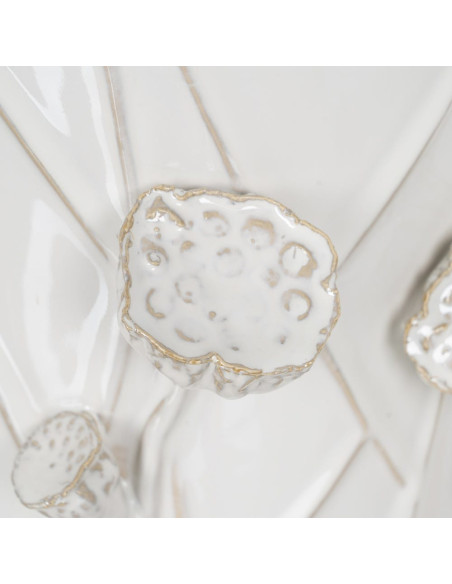 Vase design floral sculptural Cylindrique H 28 cm Céramique Blanc Nyméria 