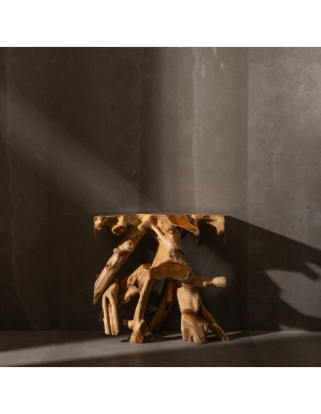 Console design Racine Organique 80 cm Bois de teck Naturel Racoro 