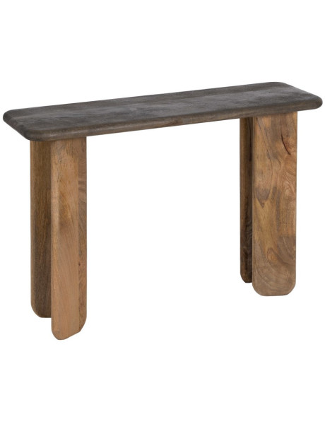 Console design moderne Rectangulaire 115 cm Bois de manguier Marron foncé Naturel Rokir 