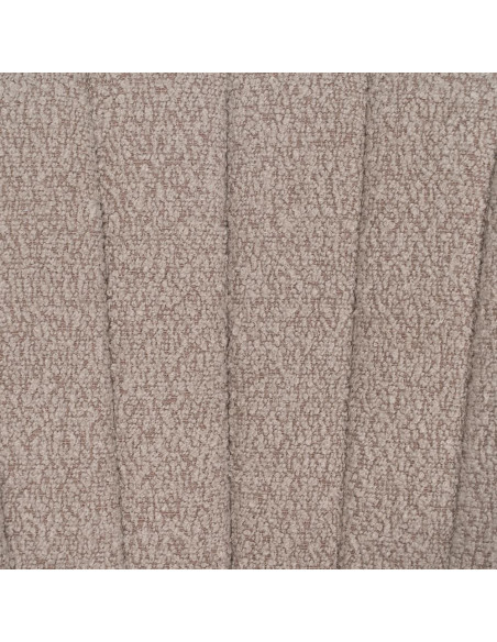 Lot de 2 Chaises modernes bouclette avec accoudoirs Tissu Beige Métal Noir Elvéro 