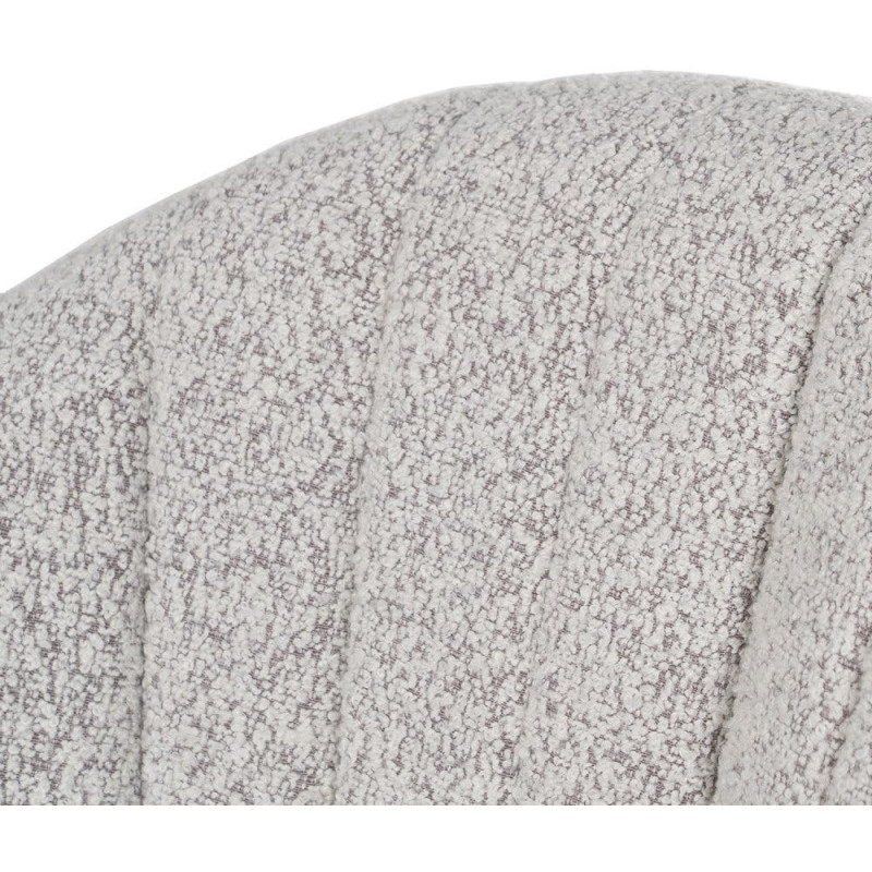 Lot de 2 Chaises modernes bouclette avec accoudoirs Tissu Gris Métal Noir Elvéro 