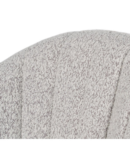 Lot de 2 Chaises modernes bouclette avec accoudoirs Tissu Gris Métal Noir Elvéro 