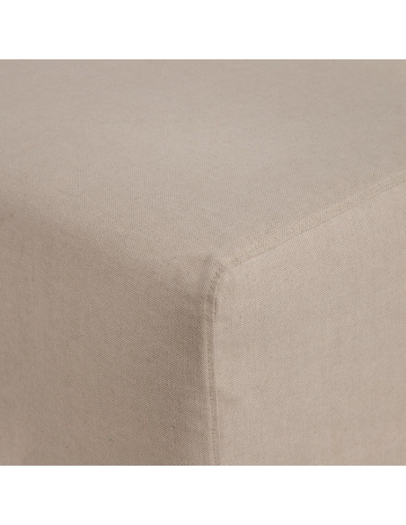 Canapé d'angle style bord de mer chic 4 places 249 cm Tissu Beige Bois de pin Bois de chêne Costarello 