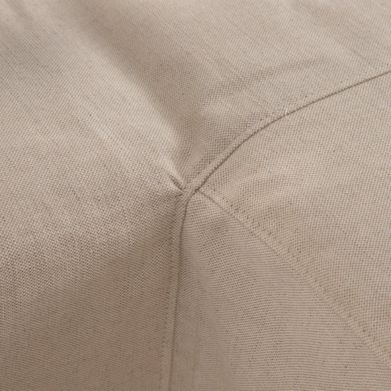 Canapé d'angle style bord de mer chic 4 places 249 cm Tissu Beige Bois de pin Bois de chêne Costarello 