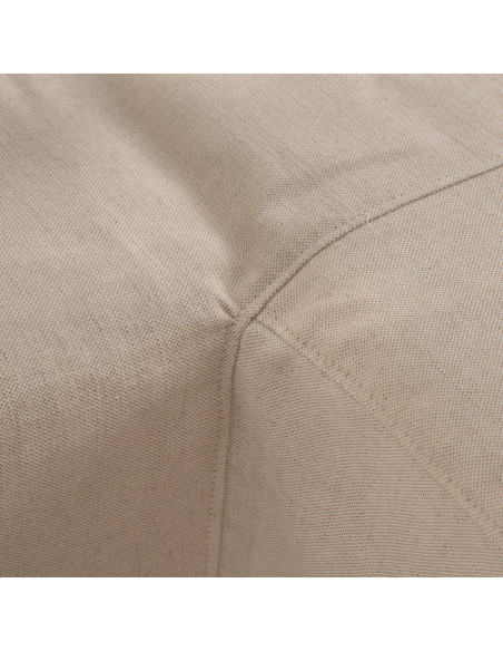 Canapé d'angle style bord de mer chic 4 places 249 cm Tissu Beige Bois de pin Bois de chêne Costarello 