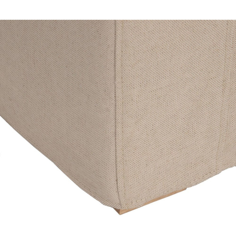 Canapé d'angle style bord de mer chic 4 places 249 cm Tissu Beige Bois de pin Bois de chêne Costarello 