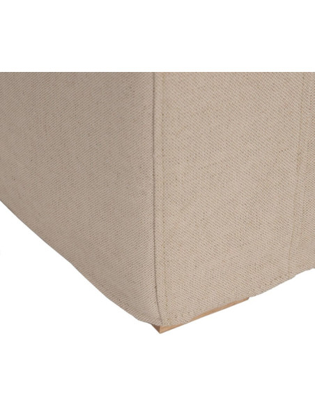 Canapé d'angle style bord de mer chic 4 places 249 cm Tissu Beige Bois de pin Bois de chêne Costarello 