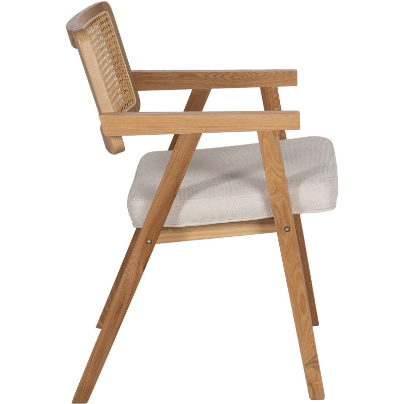 Lot de 2 Chaises scandinaves esprit Japandi Rotin Naturel Bois de hêtre Alnema 