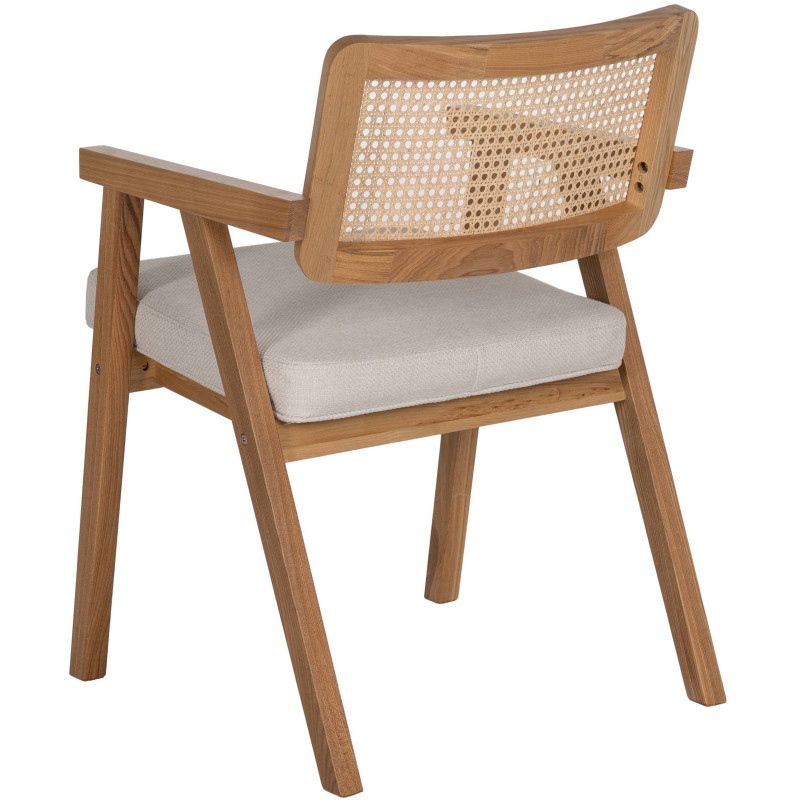 Lot de 2 Chaises scandinaves esprit Japandi Rotin Naturel Bois de hêtre Alnema 