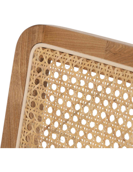 Lot de 2 Chaises scandinaves esprit Japandi Rotin Naturel Bois de hêtre Alnema 