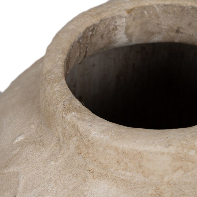 Grand Vase XXL décoratif style méditerranéen minéral Jarre H 58 cm Céramique Beige Sarova 