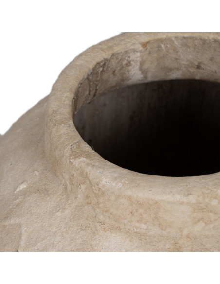 Grand Vase XXL décoratif style méditerranéen minéral Jarre H 58 cm Céramique Beige Sarova 