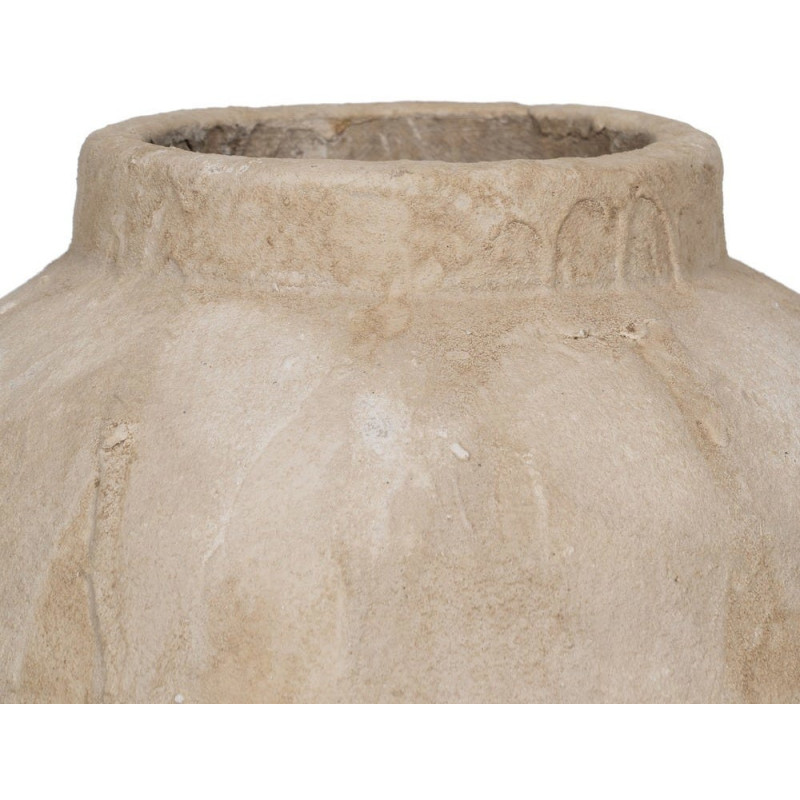 Grand Vase XXL décoratif style méditerranéen minéral Jarre H 58 cm Céramique Beige Sarova 