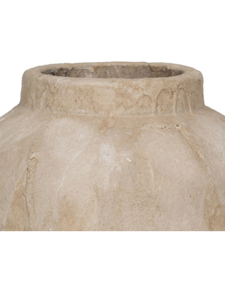 Grand Vase XXL décoratif style méditerranéen minéral Jarre H 58 cm Céramique Beige Sarova 