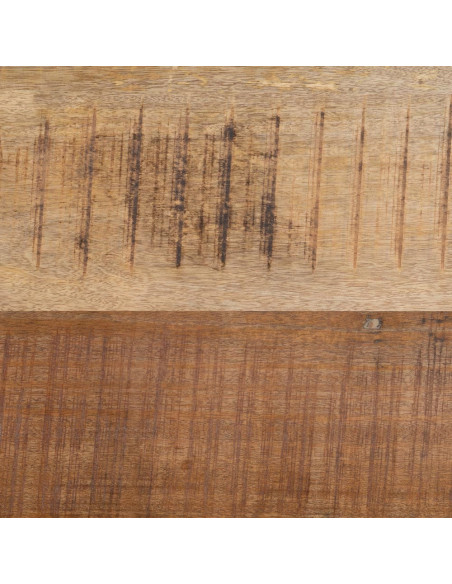 Grande Table à manger XXL industrielle chic Rectangulaire 8 personnes 240 cm Bois de manguier massif Naturel Métal Noir Brutélor