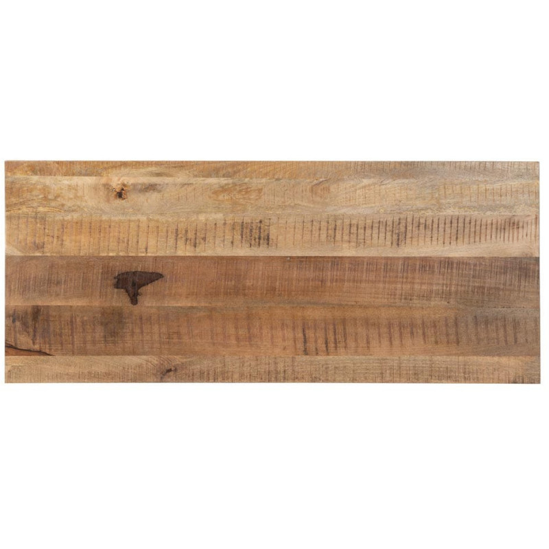 Grande Table à manger XXL industrielle chic Rectangulaire 8 personnes 240 cm Bois de manguier massif Naturel Métal Noir Brutélor