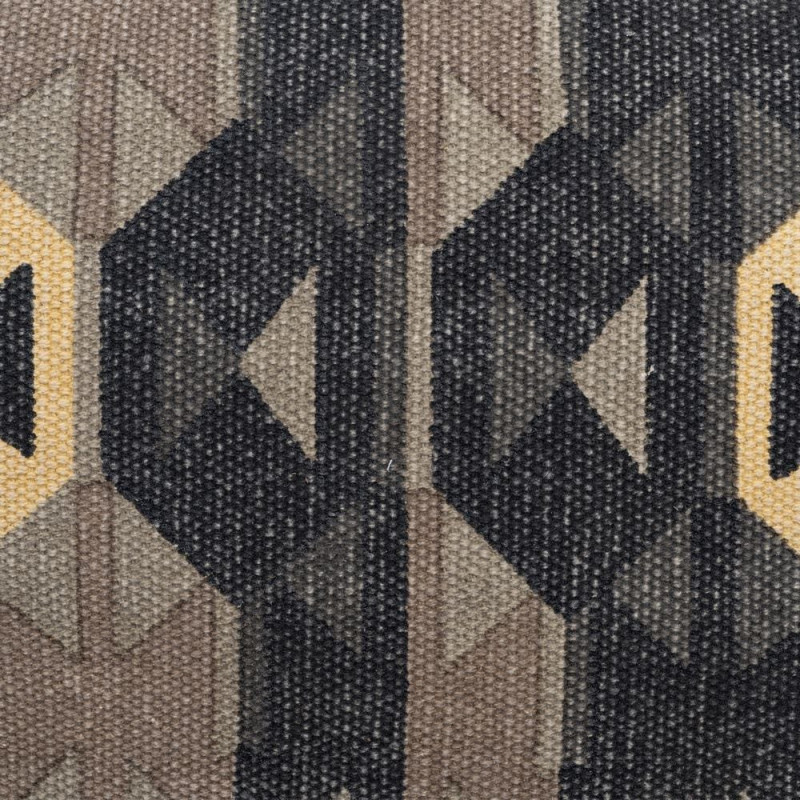 Fauteuil ethnique bohème chic Coton Taupe Motif géométrique Métal Noir Nomado 