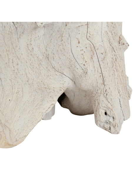 Table à manger organique wabi-sabi Ronde 6 personnes 140 cm Verre Transparent Bois de teck Blanchi Driftena 