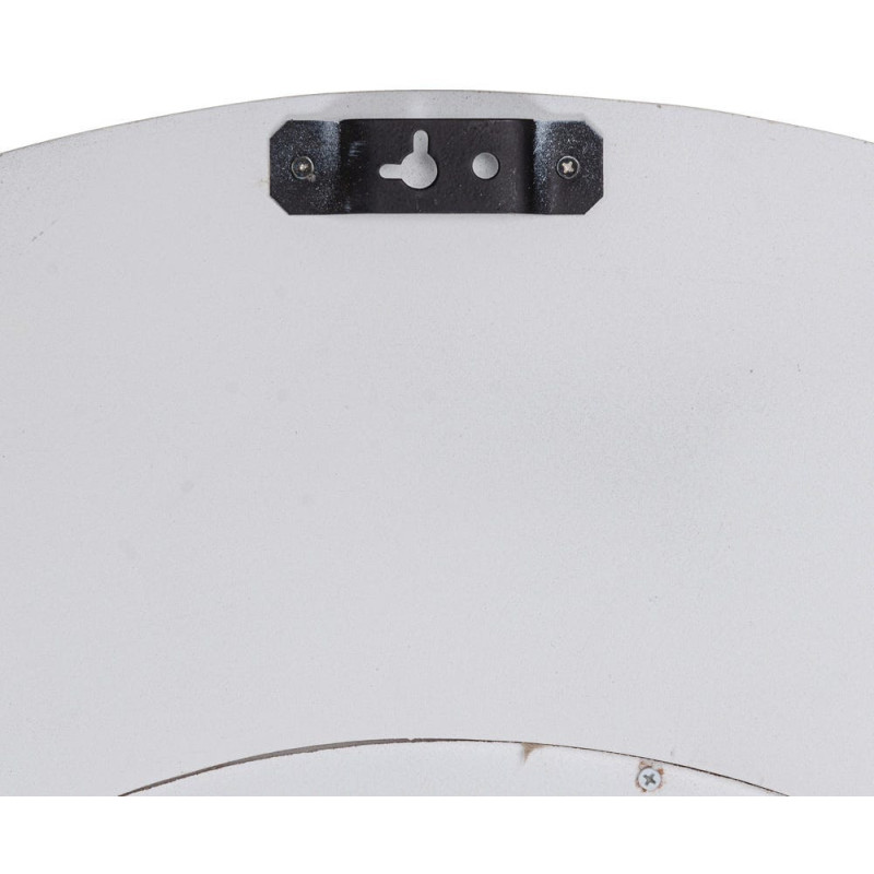 Grand Miroir mural moderne soleil Rond 102x102 Bois de manguier Blanc Solmiora 