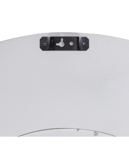 Grand Miroir mural moderne soleil Rond 102x102 Bois de manguier Blanc Solmiora 