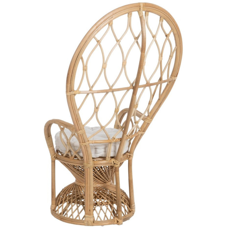 Fauteuil style Peacock bohême vintage Rotin Naturel Aurévio 