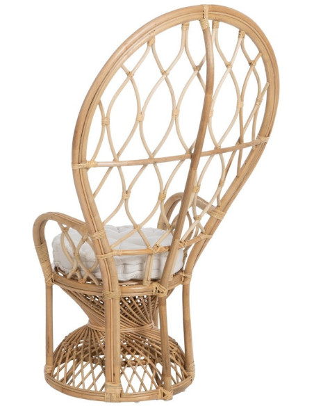 Fauteuil style Peacock bohême vintage Rotin Naturel Aurévio 