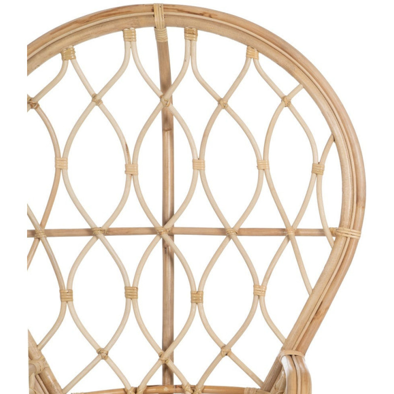 Fauteuil style Peacock bohême vintage Rotin Naturel Aurévio 