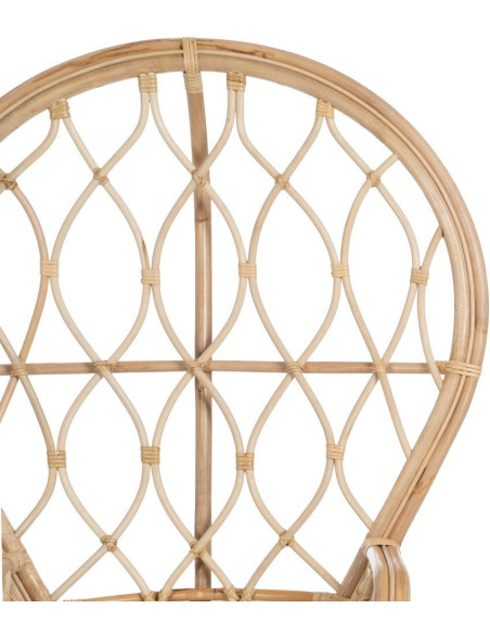 Fauteuil style Peacock bohême vintage Rotin Naturel Aurévio 