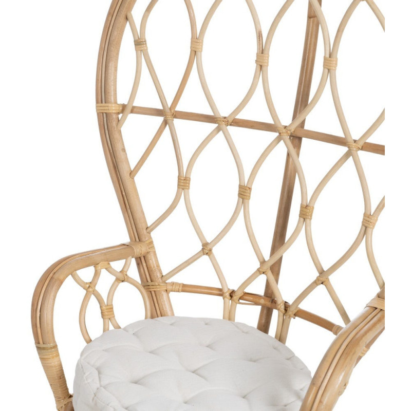 Fauteuil style Peacock bohême vintage Rotin Naturel Aurévio 