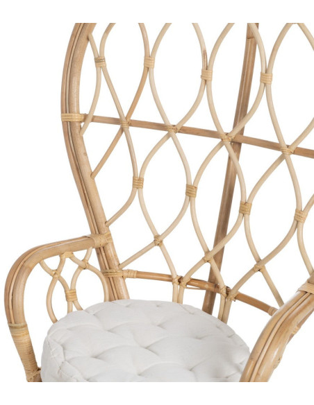 Fauteuil style Peacock bohême vintage Rotin Naturel Aurévio 