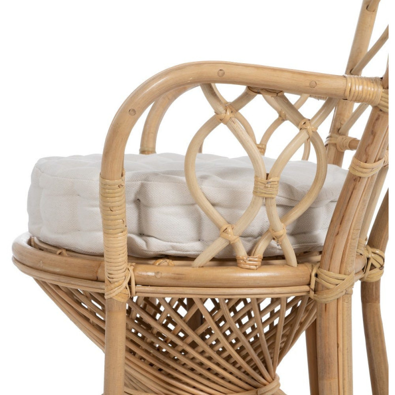 Fauteuil style Peacock bohême vintage Rotin Naturel Aurévio 