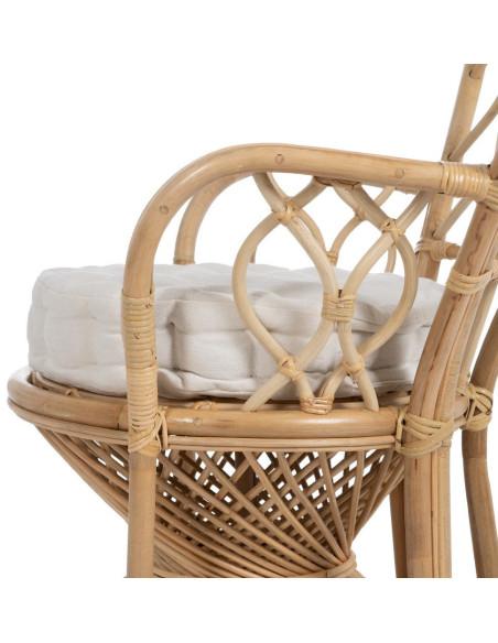 Fauteuil style Peacock bohême vintage Rotin Naturel Aurévio 