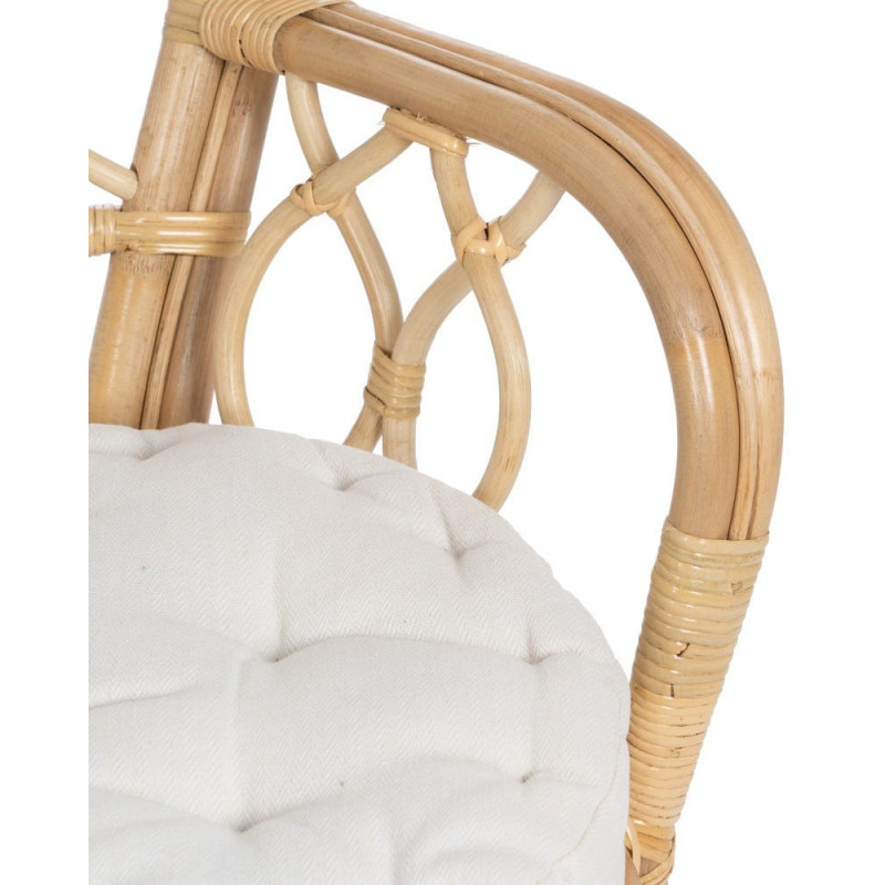 Fauteuil style Peacock bohême vintage Rotin Naturel Aurévio 