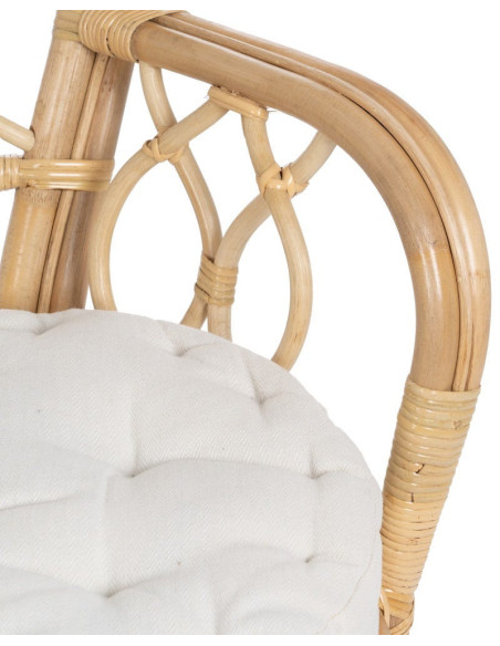 Fauteuil style Peacock bohême vintage Rotin Naturel Aurévio 