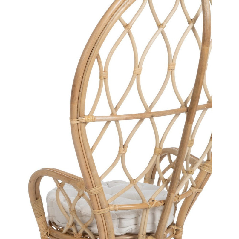 Fauteuil style Peacock bohême vintage Rotin Naturel Aurévio 