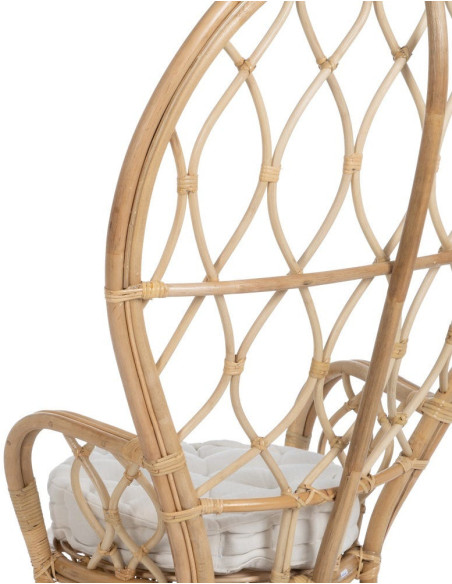 Fauteuil style Peacock bohême vintage Rotin Naturel Aurévio 