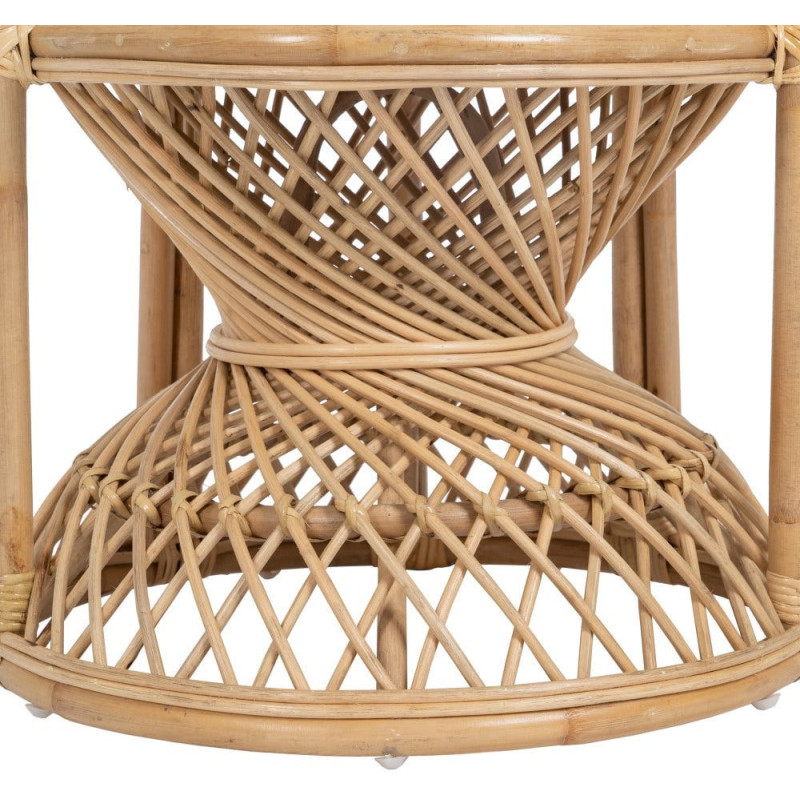 Fauteuil style Peacock bohême vintage Rotin Naturel Aurévio 