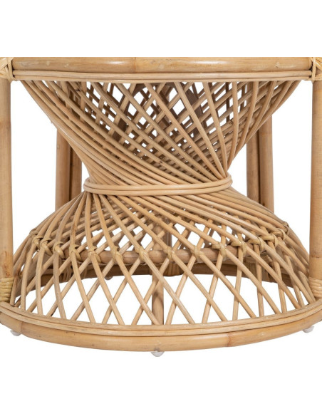 Fauteuil style Peacock bohême vintage Rotin Naturel Aurévio 