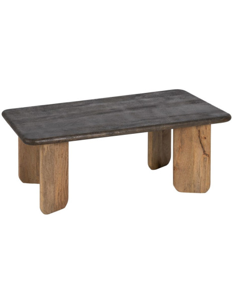 Table basse design moderne Rectangulaire 120 cm Bois de manguier Marron foncé Naturel Rokir 