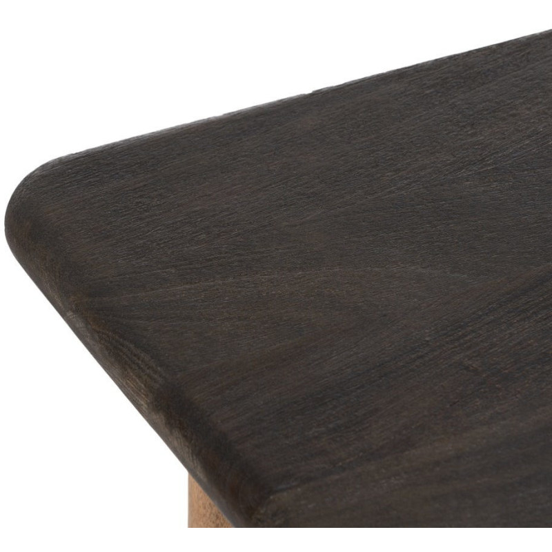 Table basse design moderne Rectangulaire 120 cm Bois de manguier Marron foncé Naturel Rokir 