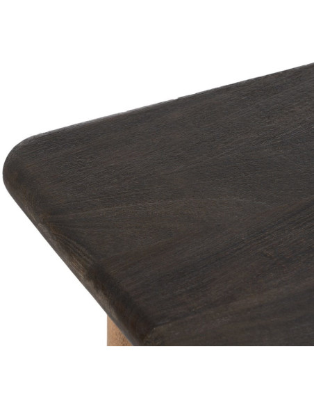 Table basse design moderne Rectangulaire 120 cm Bois de manguier Marron foncé Naturel Rokir 