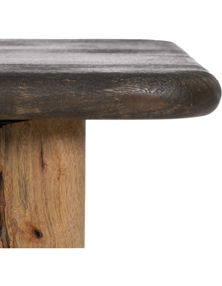 Table basse design moderne Rectangulaire 120 cm Bois de manguier Marron foncé Naturel Rokir 