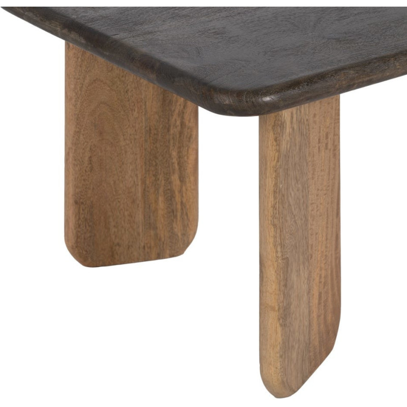 Table basse design moderne Rectangulaire 120 cm Bois de manguier Marron foncé Naturel Rokir 
