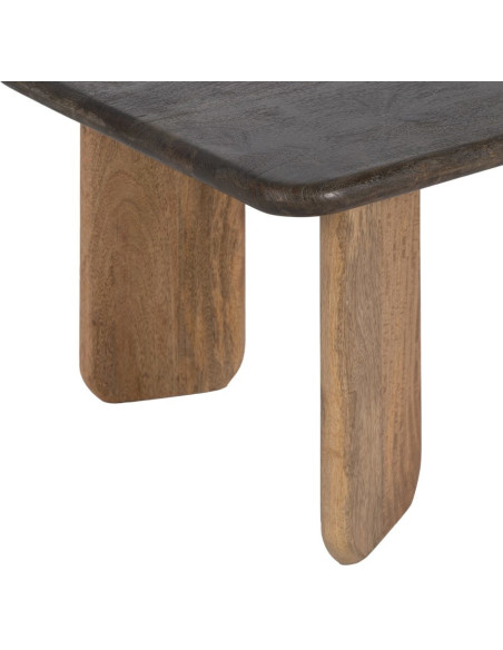 Table basse design moderne Rectangulaire 120 cm Bois de manguier Marron foncé Naturel Rokir 