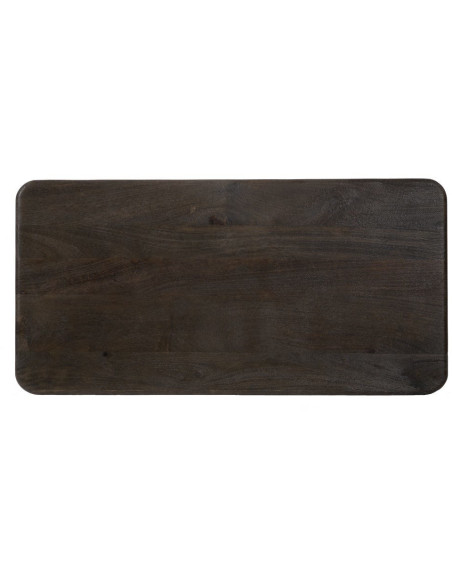 Table basse design moderne Rectangulaire 120 cm Bois de manguier Marron foncé Naturel Rokir 