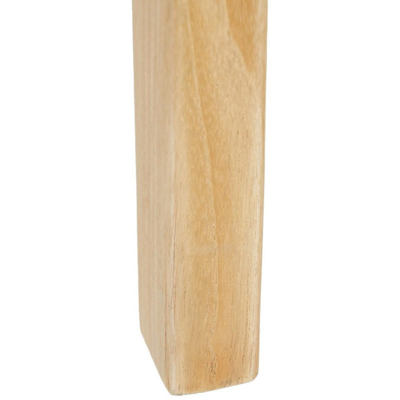 Tabouret de bar moderne haut de gamme en Bois de teck Naturel Cuir véritable Beige Mica 